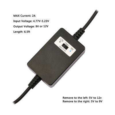 2A USB para DC5521 Cable de conversão 5V para 9V/12V Step Up