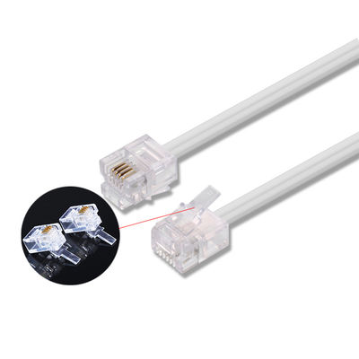 Cable de extensão telefónica padrão 4P4C 4P2C 6P2C 6P4C 24AWG-28AWG