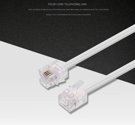 Cable de extensão telefónica padrão 4P4C 4P2C 6P2C 6P4C 24AWG-28AWG