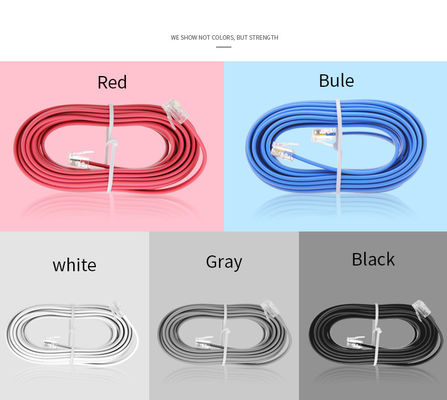 1 metro 24AWG Telefone Flat Cable Telefone Cordão RJ12 Para RI12 6P6C