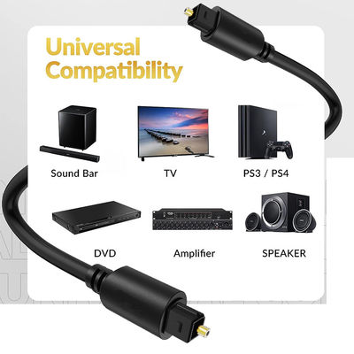 Rohs 5.1 Fibra Óptica Digital Toslink Audio Cable para Hifi Speaker