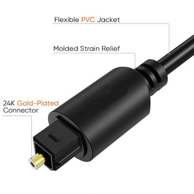 Rohs 5.1 Fibra Óptica Digital Toslink Audio Cable para Hifi Speaker