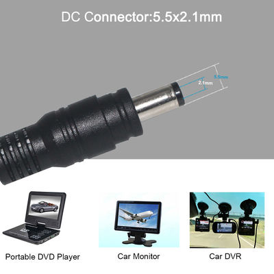 1m/2m/5m Cable de extensão DC de macho para macho com jaqueta de PVC e diâmetro de 3,5*1,35mm