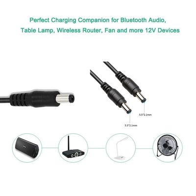 Cabo USB A Macho para Conector Barril DC5521 1m Capa PVC