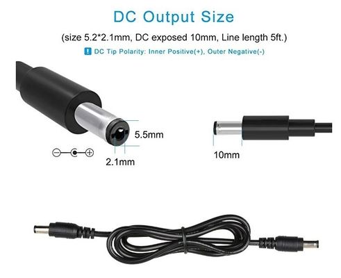 1m/2m/5m Cable de extensão DC de macho para macho com jaqueta de PVC e diâmetro de 3,5*1,35mm