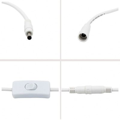 Cabo de extensão DC 12V 5,5x2,5mm Macho para Fêmea com Interruptor 120cm