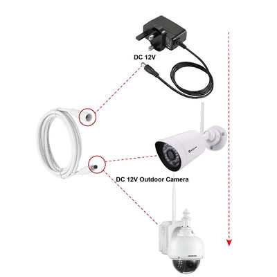 Cabos de alimentação de corrente contínua de homem para mulher personalizáveis com conector Jack Socket