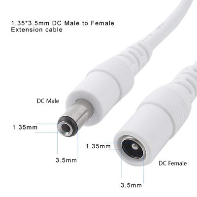 Cabos de alimentação de corrente contínua de homem para mulher personalizáveis com conector Jack Socket