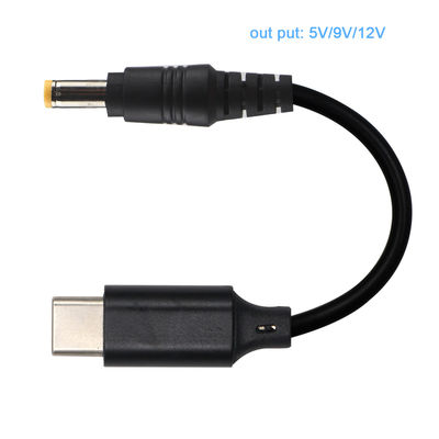 Convertidor de cabo USB-C para DC Step Up para 12V 9 Volt Router Laptop 15V 20V Carregador