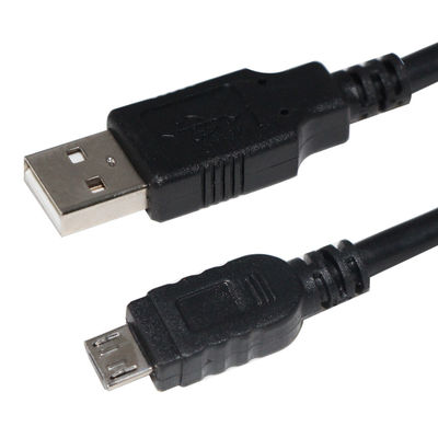 Cabo de dados Micro-USB preto para câmera e MP3 1m 1.5m blindagem de trança