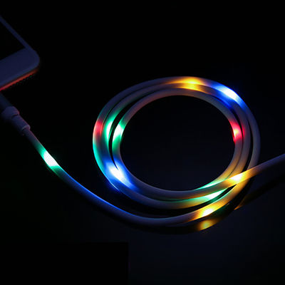 Controle de voz LED cabo de carregamento USB tipo-C com luz colorida