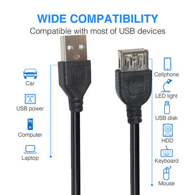 OEM ODM telefones celulares extensão cabo de dados USB macho para fêmea carregamento de energia rápida