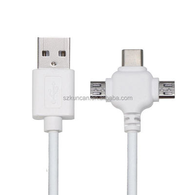 0.5m USB 2.0 Carregamento Rápido Cable de Dados USB 3 em 1 Cable de Carregamento USB