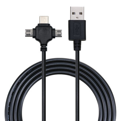 0.5m USB 2.0 Carregamento Rápido Cable de Dados USB 3 em 1 Cable de Carregamento USB