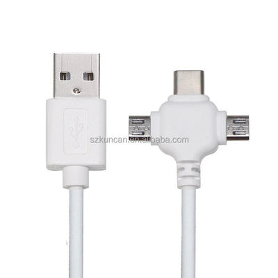 0.5m USB 2.0 Carregamento Rápido Cable de Dados USB 3 em 1 Cable de Carregamento USB