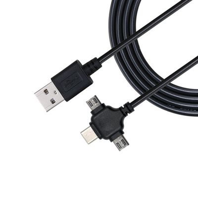 Cabo de dados de carregamento rápido 3 em 1 USB 2.0 de 0,5 m Micro Tipo C