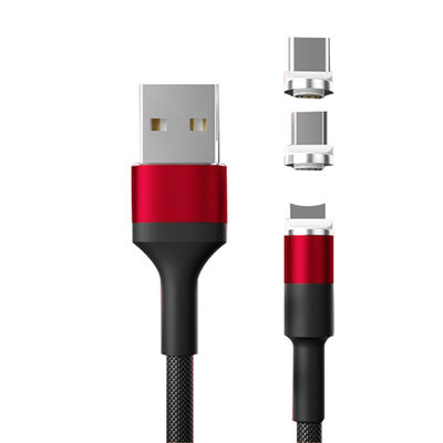Tipo USB Micro-USB 360 graus 3 em 1 Led USB adaptador magnético cabo para carregamento rápido