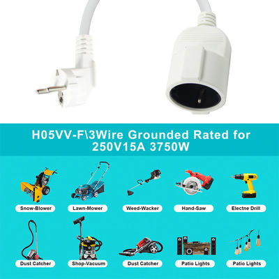 Cabo de extensão com ficha EU H05VV-F 3G0.75mm2 Preto Cabo de alimentação industrial