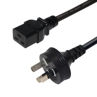 6ft PVC Jacket Austrália 3 Pin Plug para IEC 60320 C19 Cordão de alimentação para servidores PDU