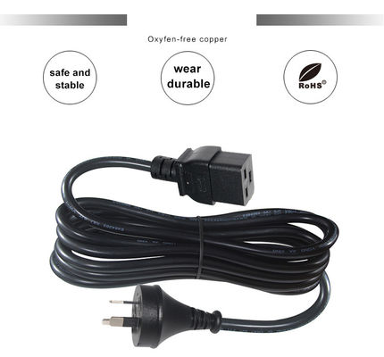 6ft PVC Jacket Austrália 3 Pin Plug para IEC 60320 C19 Cordão de alimentação para servidores PDU