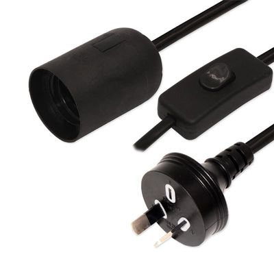 Cabo de alimentação para lâmpada de sal com tomada AU e interruptor dimmer de 1,8m