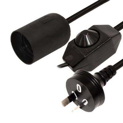 Cabo H03VVh2-F 2G*0.75mm2 Interruptor dimmer de lâmpada de sal e cabo de alimentação E14 com plugue australiano