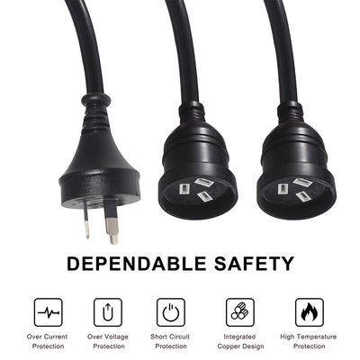Cabo de alimentação AU Plug IEC C20 H05VV-F 3G 0.75mm2 Fêmea Dupla