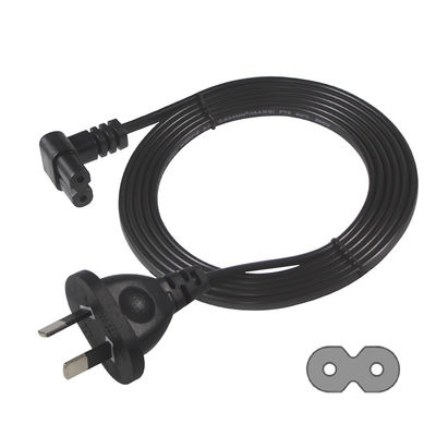 2m SAA Iec Plug H03vvh2f 2X075mm2 Austrália 2 Prong Figura 8 Ac cabo extremo ângulo de extensão C7 Conector cabo de alimentação