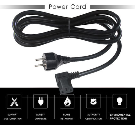 Cabo de alimentação CEE7-7 para C13 em ângulo reto 1,8m PVC HO5VV-F3G