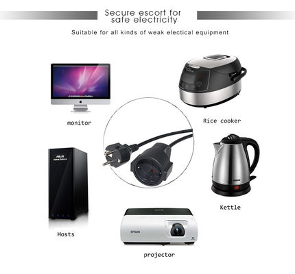 Cee 7/7 Cord 16A Plug Power Feminino Para Homem Schuko Extensão Cabo Europeu 2 metros