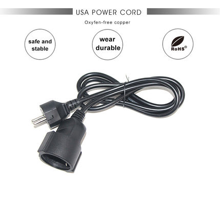 Cee 7/7 Cord 16A Plug Power Feminino Para Homem Schuko Extensão Cabo Europeu 2 metros