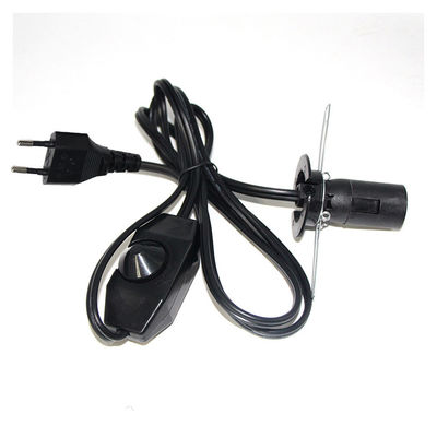 6ft European 2 Prong AC Power Extension Cord E12 Conjunto com Clip de Arame e Tomada de lâmpada Edison