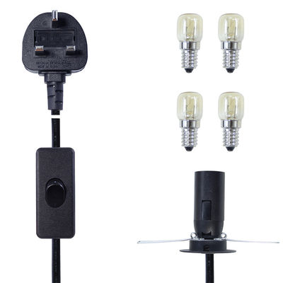 UK Plug E14 Salt Lamp Power Cord com 303 Switch 1.2M