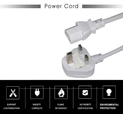 UK BS1363 para IEC C13 Cordão de alimentação 3G 0,75 mm2 Cabo de extensão de cobre