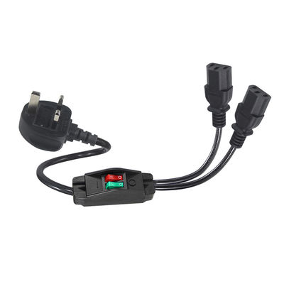 UK Plug Standard Y em forma de 2 em 1 AC Cable Splitter 7A classificação atende aos requisitos do cliente