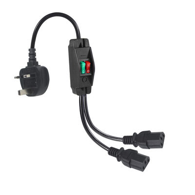 UK Plug Standard Y em forma de 2 em 1 AC Cable Splitter 7A classificação atende aos requisitos do cliente
