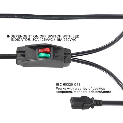 UK Plug Standard Y em forma de 2 em 1 AC Cable Splitter 7A classificação atende aos requisitos do cliente