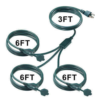 IP11 Cor Verde Multi Ways Us Cord 515P Para 3X Nema 515R Máquinas de tomada de saída elétrica Splitter de cabo de alimentação