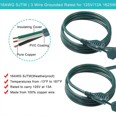 IP11 Cor Verde Multi Ways Us Cord 515P Para 3X Nema 515R Máquinas de tomada de saída elétrica Splitter de cabo de alimentação