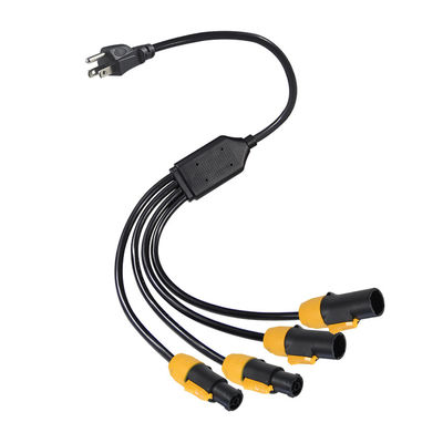 PowerCON True1 Conector 4 Y Splitter Iec Extension de cabo de tomada elétrica Pdu Usa Cable de alimentação
