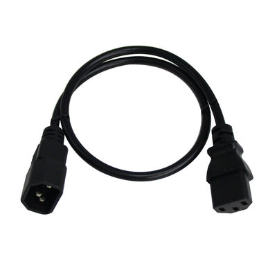 VDE Certified 3Ft IEC C13 a C14 Cabo de extensão de macho para fêmea para PC de escritório UPS