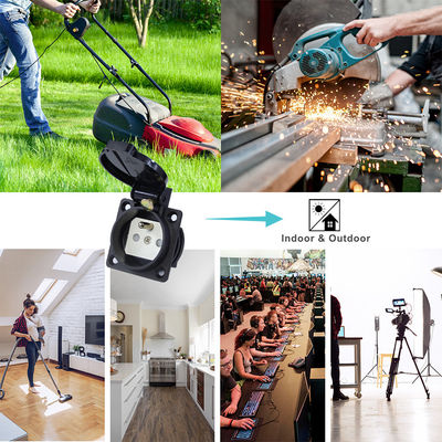 Adaptador de tomada à prova d'água com plugue EU de 3 pinos para energia externa