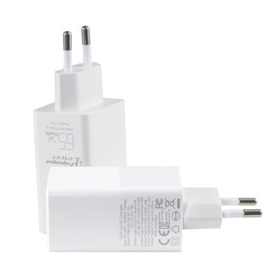 USB-C PD3.0 inserção cega 65w Gan carregador Adaptador de carregador de parede