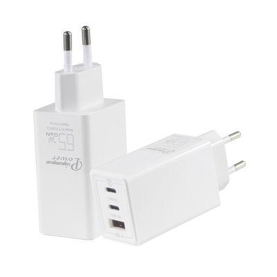 USB-C PD3.0 inserção cega 65w Gan carregador Adaptador de carregador de parede