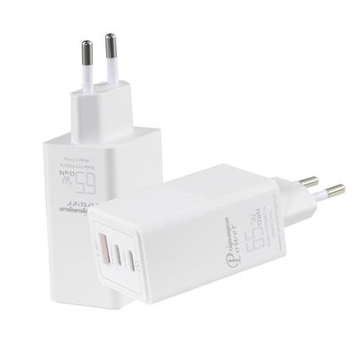 USB-C PD3.0 inserção cega 65w Gan carregador Adaptador de carregador de parede