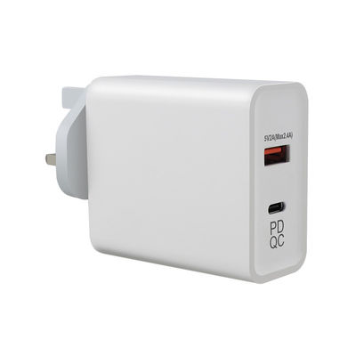 240V 45W QC 3.0 Wall Plug Adaptador de Fornecimento de Energia Para Cable Euro Usb C 2m