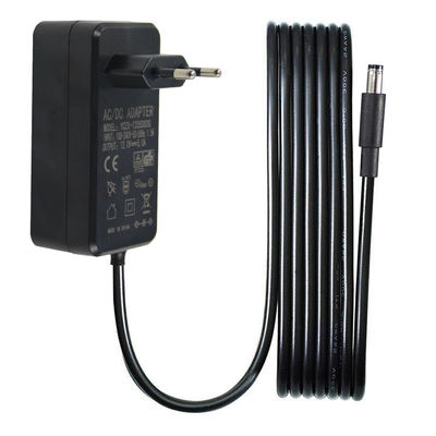 EU Wall Plug 1M 22AWG Adaptador de alimentação 12V 5A 5521Mm Para câmara de circuito fechado LED