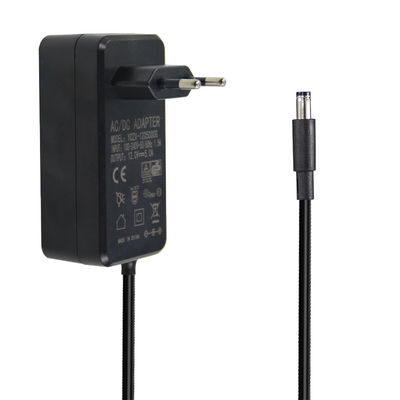 EU Wall Plug 1M 22AWG Adaptador de alimentação 12V 5A 5521Mm Para câmara de circuito fechado LED