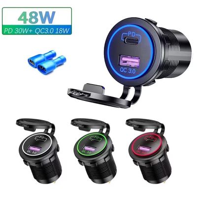 OEM/ODM Bem-vindo 5V Pd 45W Qc E Carregamento Usb C Adaptador de Carregador de Carro para Cigarro