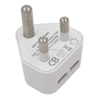 África do Sul Índia Plug Adaptador de fonte de alimentação Adaptador de alimentação de telefone móvel 5Volt 3Pin